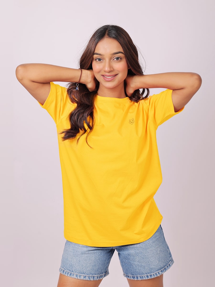 Crew Neck T-Shirt - Mustard