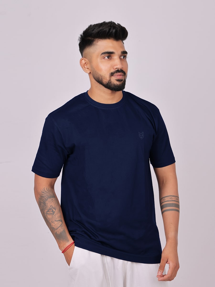 Crew Neck T-Shirt - Navy Blue