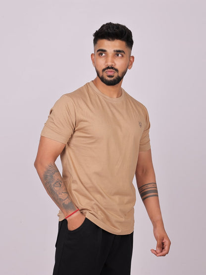 Crew Neck T-Shirt - Beige