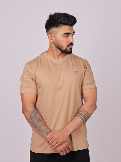 Crew Neck T-Shirt - Beige