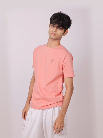 Crew Neck T-Shirt - Peach