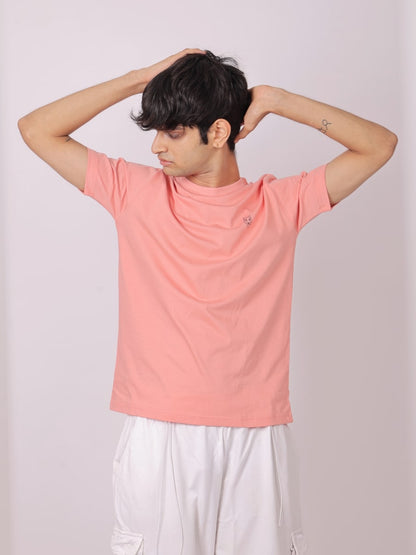 Crew Neck T-Shirt - Peach