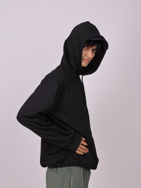 Super Comfy Cotton Blend Hoodie - Black