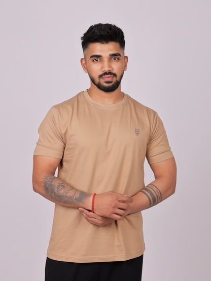 Crew Neck T-Shirt - Beige